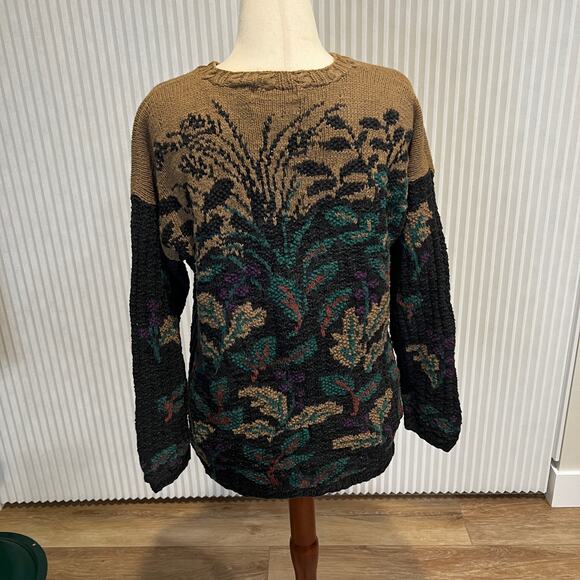 PORTRAITS BY NORTHERN ISLES Women's Pheasant Sweater Hand Knit Bird Size L - Picture 2 of 8